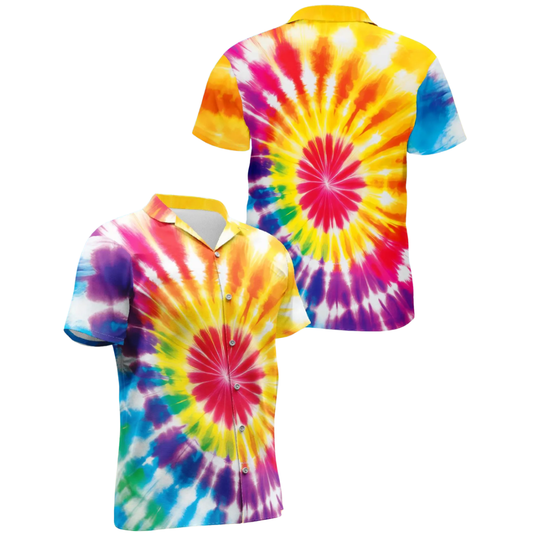Tie Dye Colorful Hawaiian Shirt For Men Women, Tie Dye Hawaiian Shirt HE0765