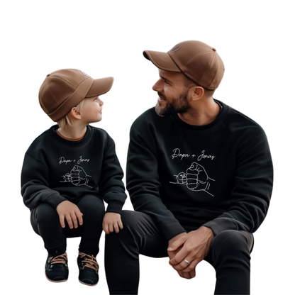 Personalized Dad And Son Matching Sweatshirt, Custom Daddy And Me Sweatshirt ET1364