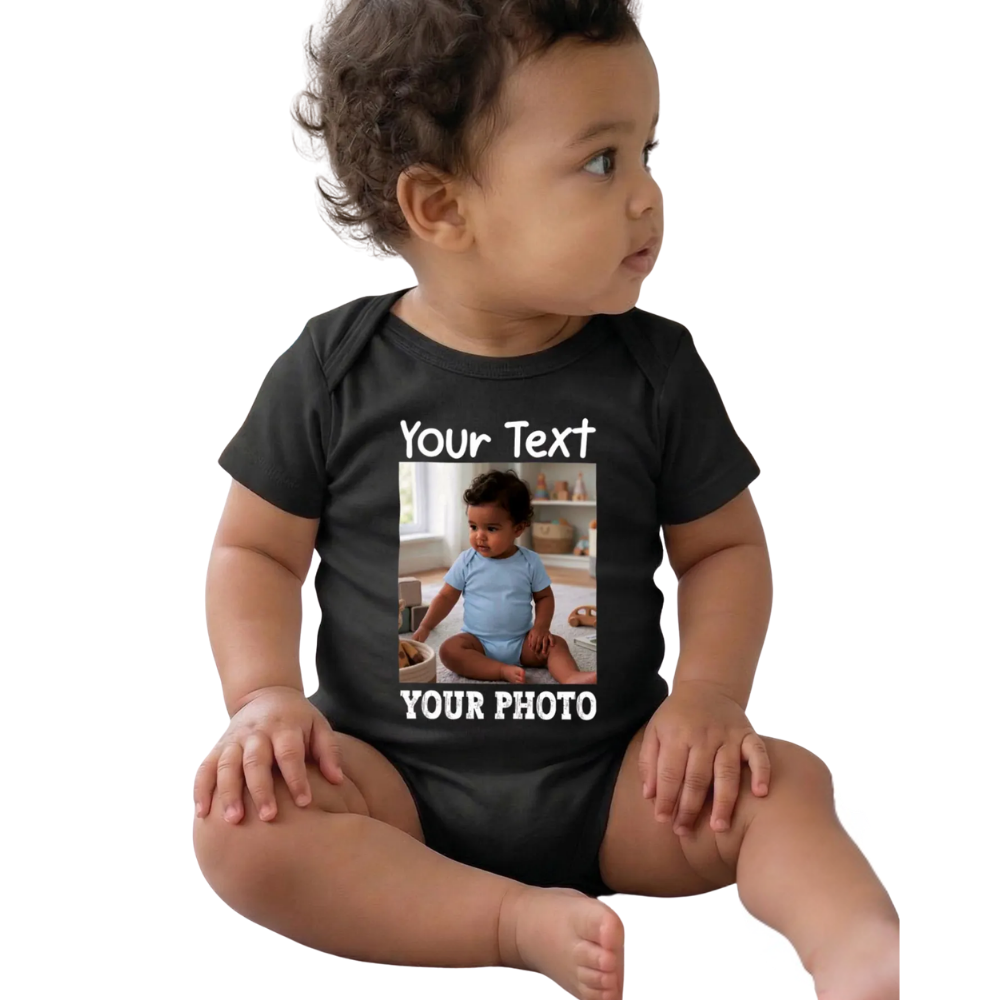 Custom Photo Baby Bodysuit, Personalized Bodysuit With Baby Picture BB0004