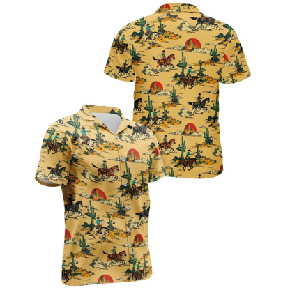 Cowboy Vintage Hawaiian Shirt For Men, Western Hawaiian Shirt HE0759