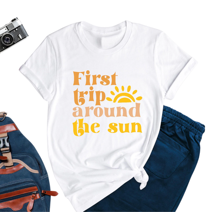 First Trip Around The Sun Family Sunshine First Birthday Matching T Shirt, Personalized 1st Birthday Family Shirts ET1145