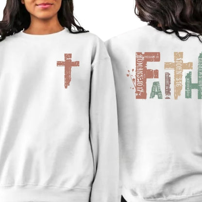 Retro Faith Bible Verse Sweatshirt, Christian Religious Sweatshirt 2D0303