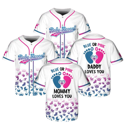 Custom Baby Reveal Matching Family Baseball Jersey, Personalized Gender Reveal Matching Family Baseball Shirts ET0726