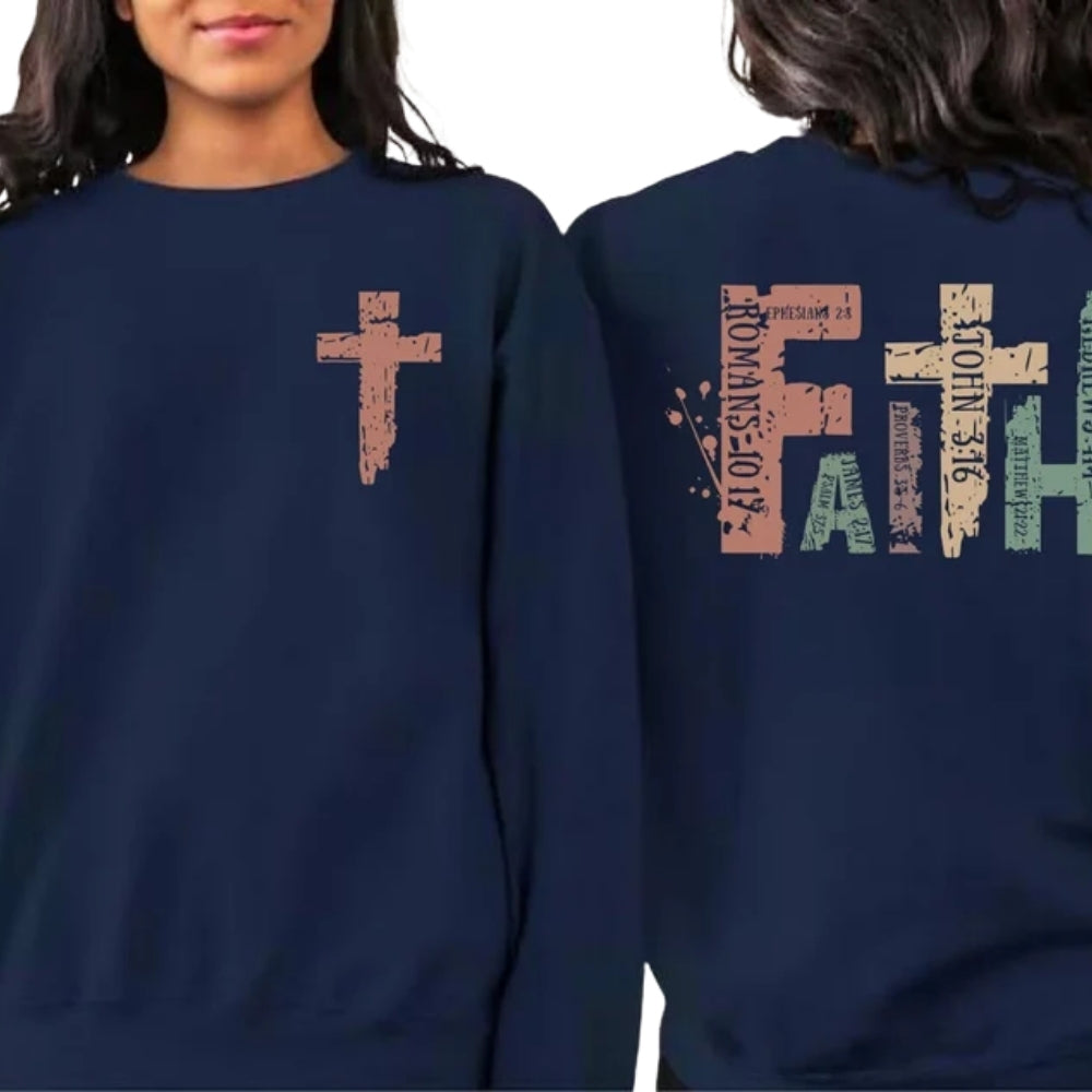 Retro Faith Bible Verse Sweatshirt, Christian Religious Sweatshirt 2D0303