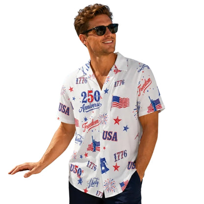 Matching 250 Anniversary Family Hawaiian Shirt, Independence Day Matching Hawaiian Shirts For Family ET0992