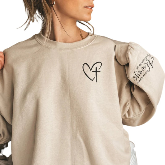 Bible Verse Faith Christian Sweatshirt for Women, Religious Jesus Sweatshirt 2D0304