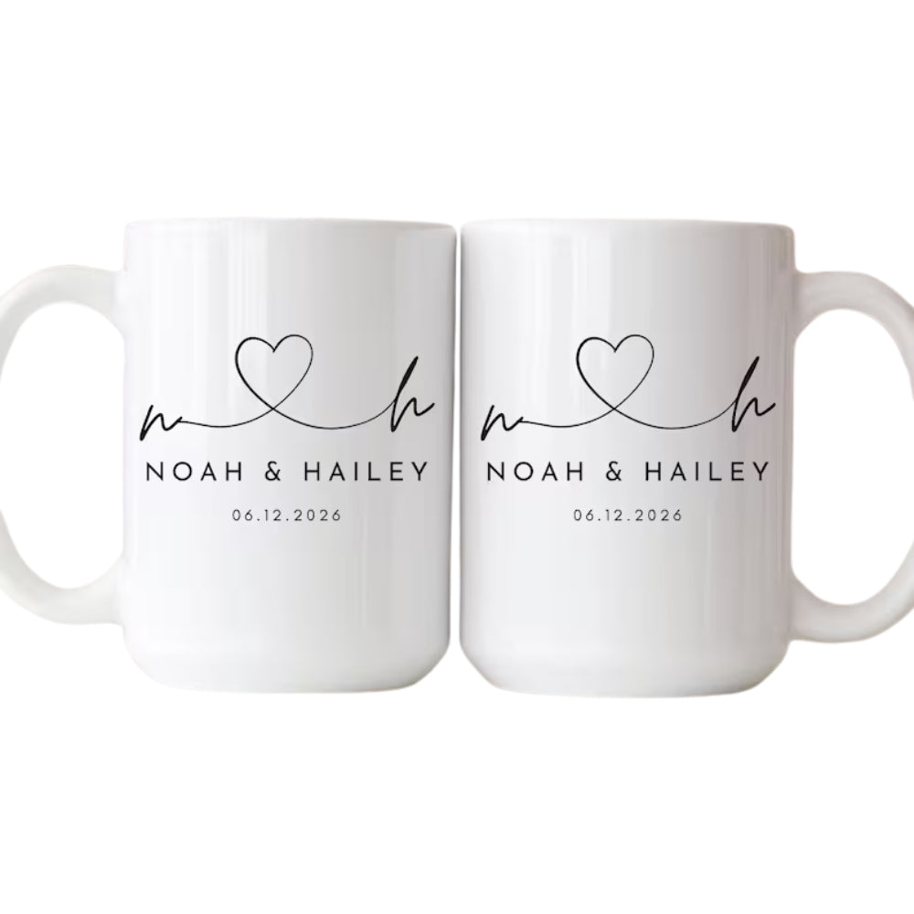 Custom Mr Mrs Husband and Wife Coffee Mugs, Custom Mug For Couple WD0072