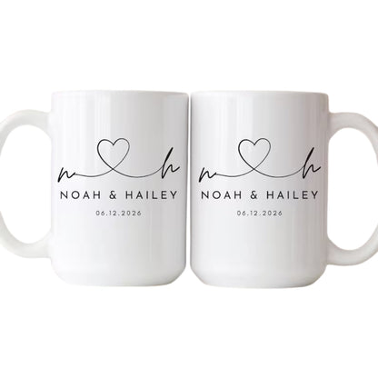 Custom Mr Mrs Husband and Wife Coffee Mugs, Custom Mug For Couple WD0072