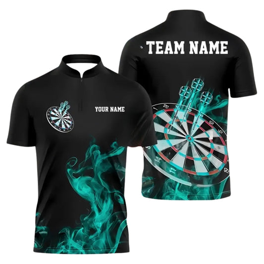 Custom Cyan Smoke Dartboard Darts Men's Jersey, Custom Team Darts Shirts DE0063