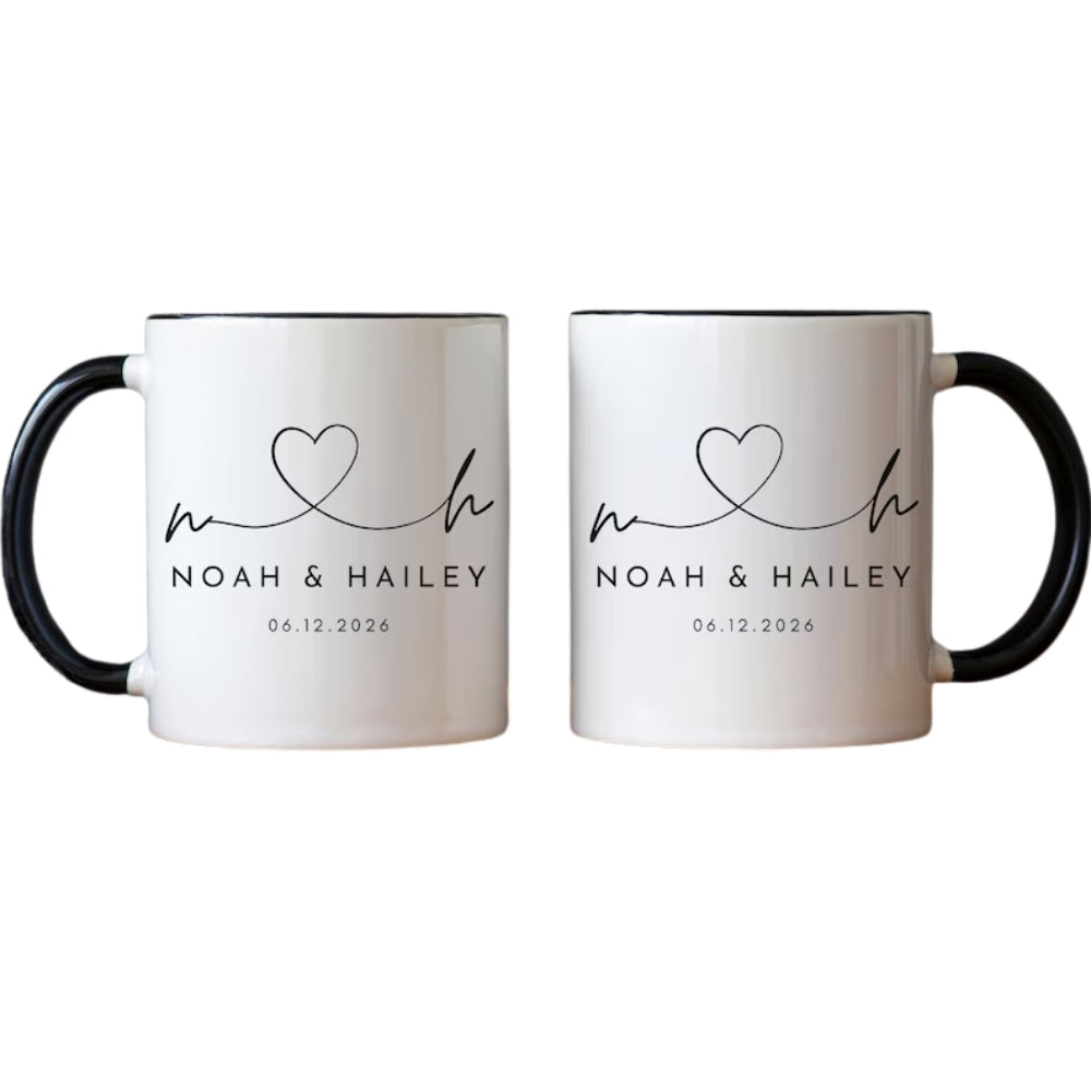 Custom Mr Mrs Husband and Wife Coffee Mugs, Custom Mug For Couple WD0072