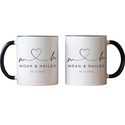 Custom Mr Mrs Husband and Wife Coffee Mugs, Custom Mug For Couple WD0072