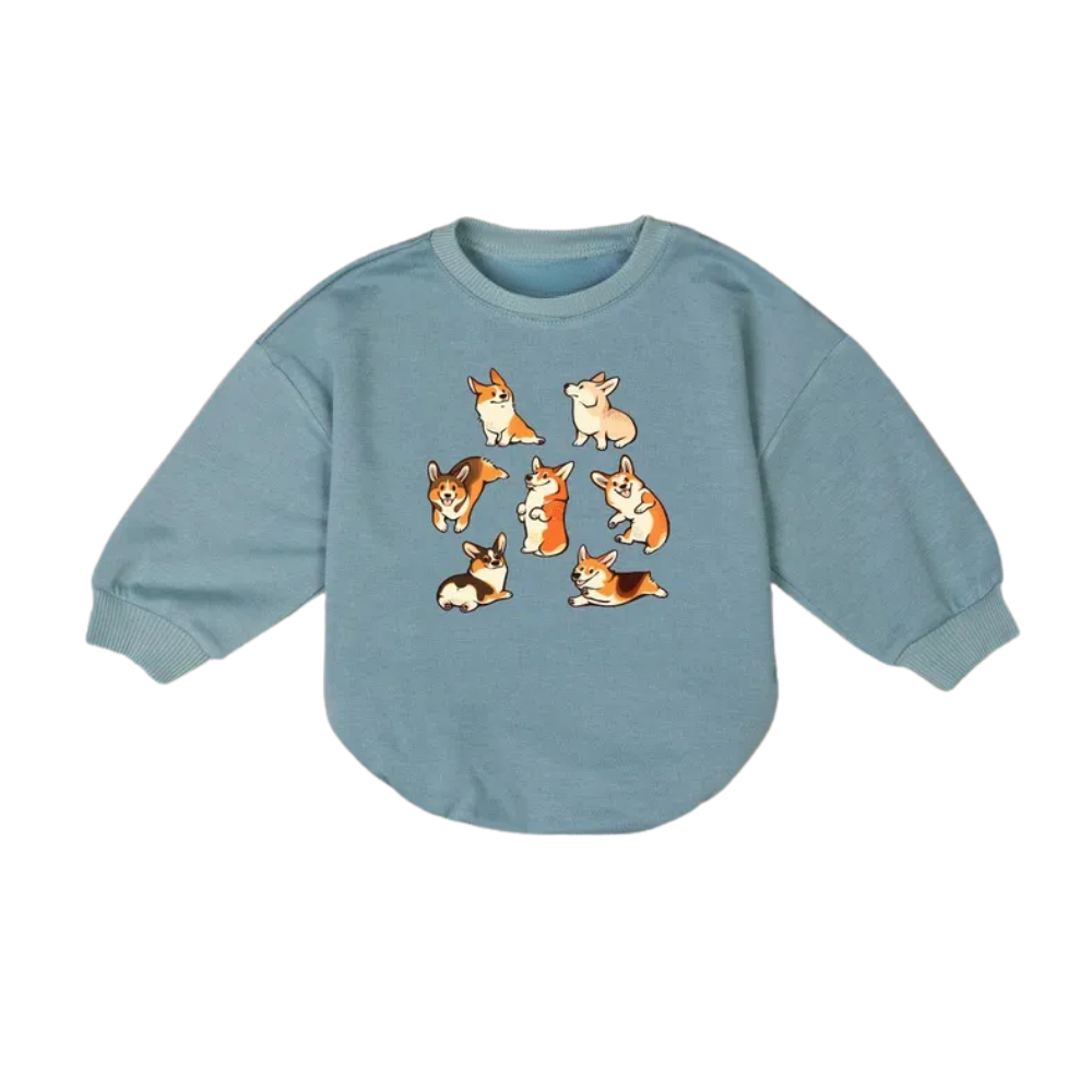 Corgi Dog Baby Romper Sweatshirt, Corgi Baby Romper Sweater For Dog Lover BB0486