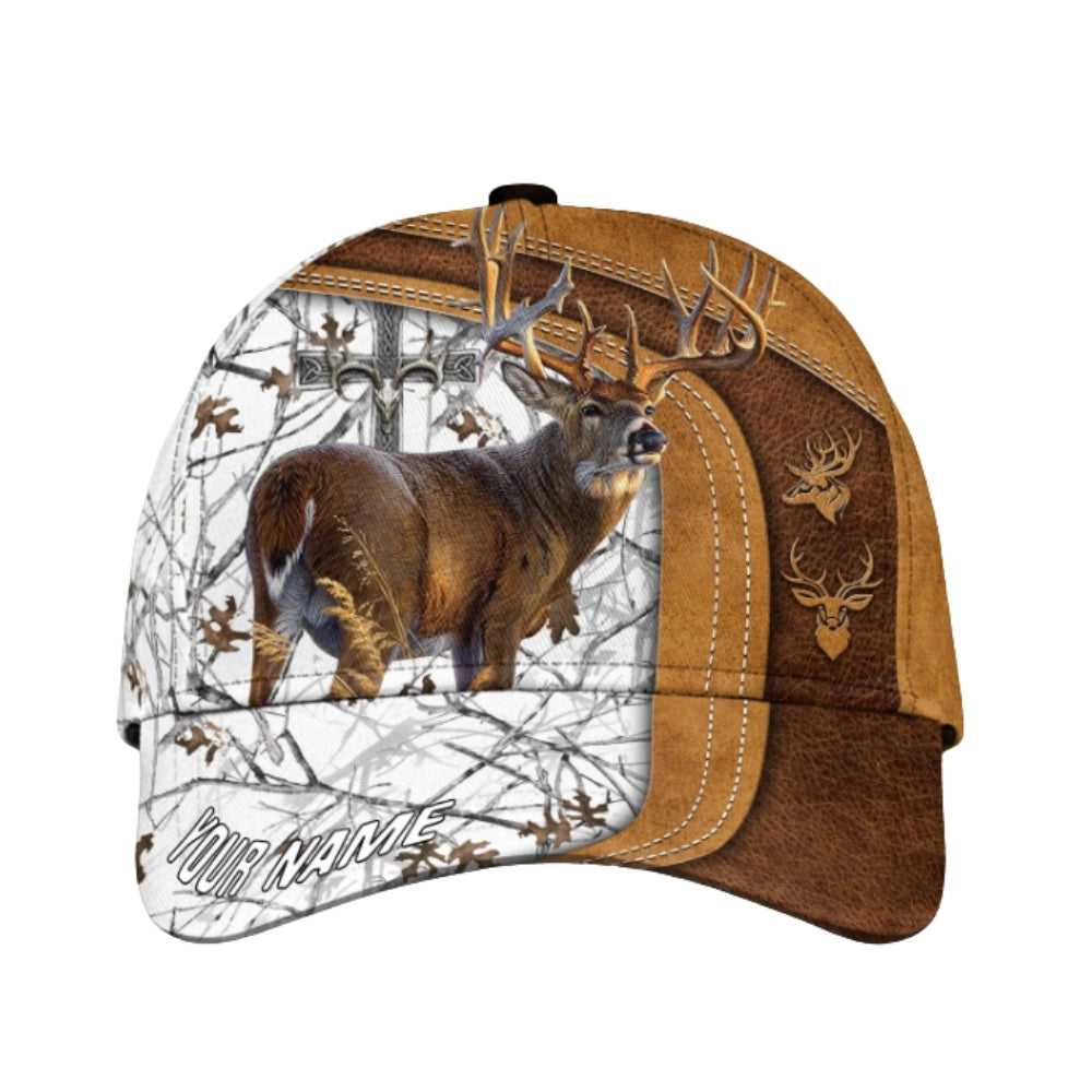 Custom Camo Cross Deer Hunting 3D Baseball Cap, Custom God Deer Hunting CP0344