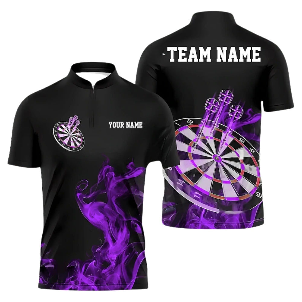 Custom Cyan Smoke Dartboard Darts Men's Jersey, Custom Team Darts Shirts DE0063