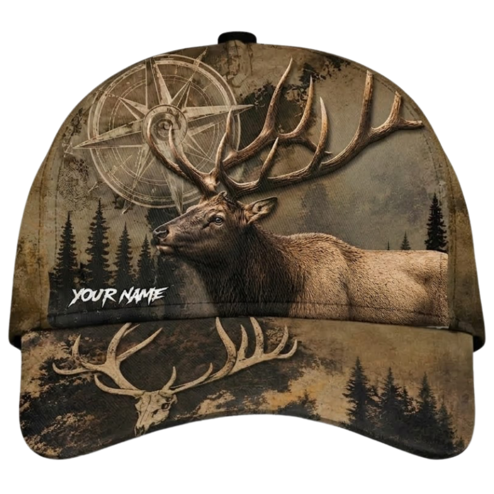 Custom Elk Deer Baseball Cap 3D Printed, Personalized Deer Hat For Hunter CP0714