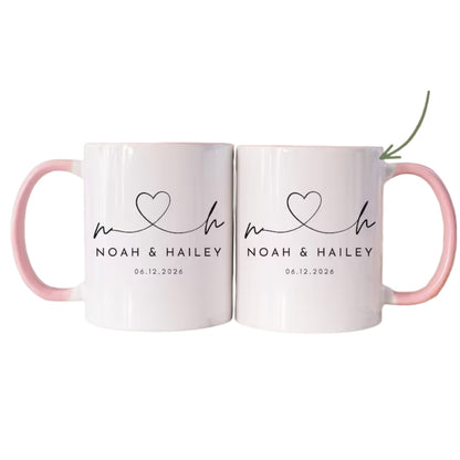 Custom Mr Mrs Husband and Wife Coffee Mugs, Custom Mug For Couple WD0072