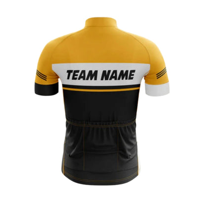 Custom Team Black Yellow Cycling Short Sleeve Jersey For Men, Custom Cycling Jerseys CG0504