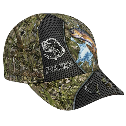 Custom Trout Fishing 3D Printed Baseball Cap With Name, Custom Fishing Lover Cap Hat CP0539