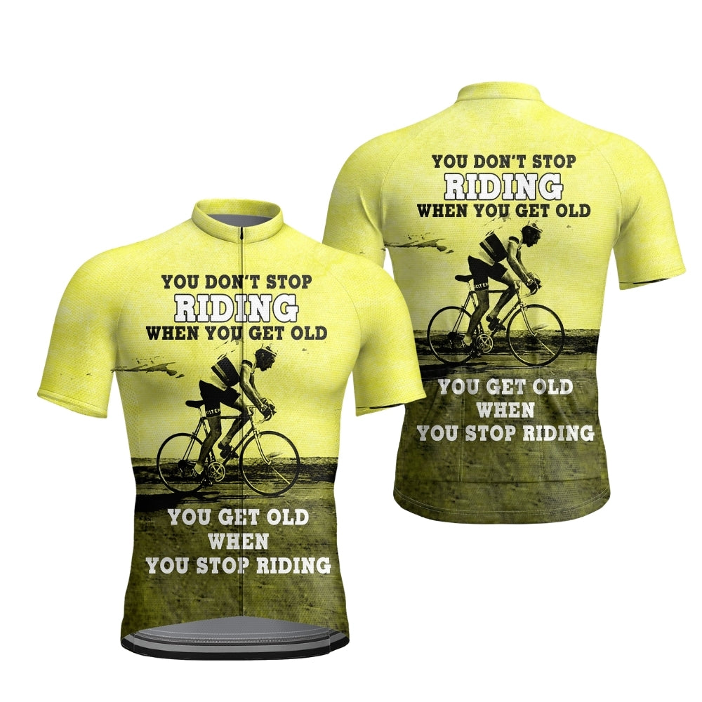 You Don't Stop Riding When You Get Old You Get Old When You Stop Riding Men's Short Sleeve Cycling Jersey,Vintage Cycling Jersey For Men CZ0150