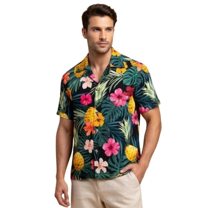 Pineapple Hibiscus Tropical Hawaiian Family Matching Shirts, Pineapple Hawaiian Family Shirts ET0892