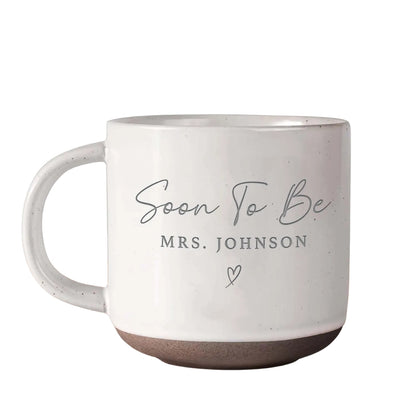 Soon To Be Mrs One Lucky Mr Personalized Engaged Pottery Mug For Couple, Custom Engagement Wedding Mug WD0345