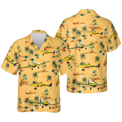 Air Tractor AT-500 Aircraft Hawaiian Shirt For Men, Aircraft Hawaiian Shirt  HE0779