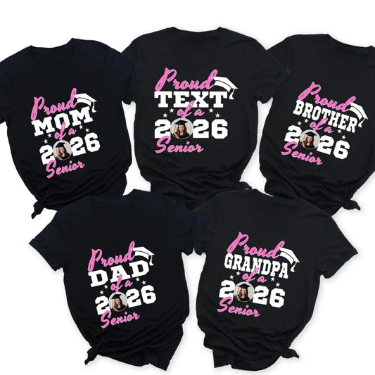 Custom Photo Proud Of A Senior Graduation Matching Family T Shirts, Custom Graduation Shirts For Family ET0458