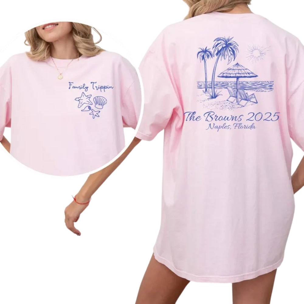 Family Trippin Custom Matching Family T Shirts, Custom Family Beach Vacation Shirts ET0310
