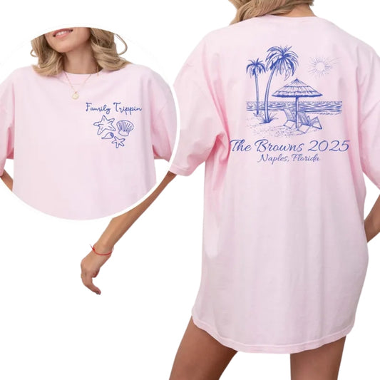 Family Trippin Custom Matching Family T Shirts, Custom Family Beach Vacation Shirts ET0310