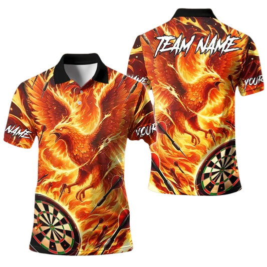 Custom Flame Phoenix Darts Polo Shirt For Mens, Custom Phoenix Darts Team Shirts DE0064