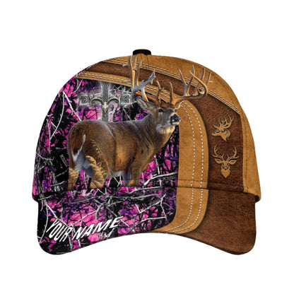 Custom Camo Cross Deer Hunting 3D Baseball Cap, Custom God Deer Hunting CP0344