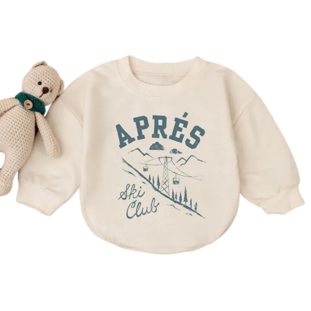 Après Ski Club Baby Romper Sweatshirt, Skiing Sweatshirt Baby Romper BB0488
