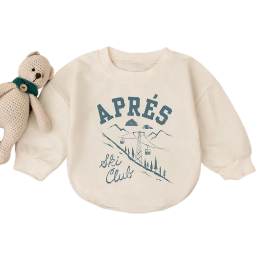Après Ski Club Baby Romper Sweatshirt, Skiing Sweatshirt Baby Romper BB0488