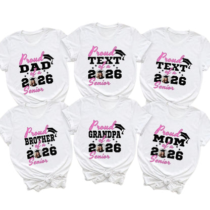 Custom Photo Proud Of A Senior Graduation Matching Family T Shirts, Custom Graduation Shirts For Family ET0458