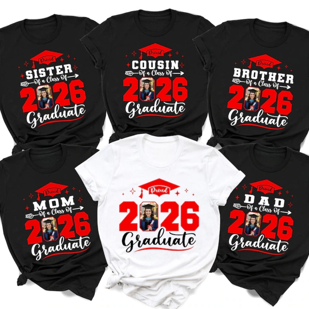 Custom Photo Graduation Matching T Shirt For Family, Custom Graduate Matching Family Shirts ET0189