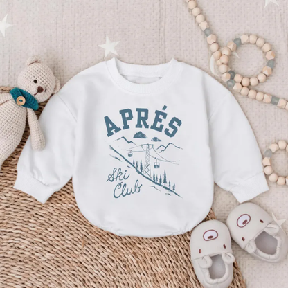 Après Ski Club Baby Romper Sweatshirt, Skiing Sweatshirt Baby Romper BB0488