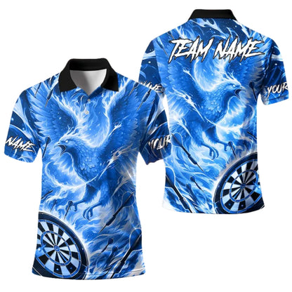 Custom Flame Phoenix Darts Polo Shirt For Mens, Custom Phoenix Darts Team Shirts DE0064