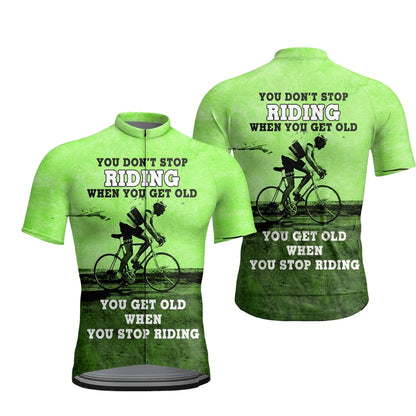 You Don't Stop Riding When You Get Old You Get Old When You Stop Riding Men's Short Sleeve Cycling Jersey,Vintage Cycling Jersey For Men CZ0150