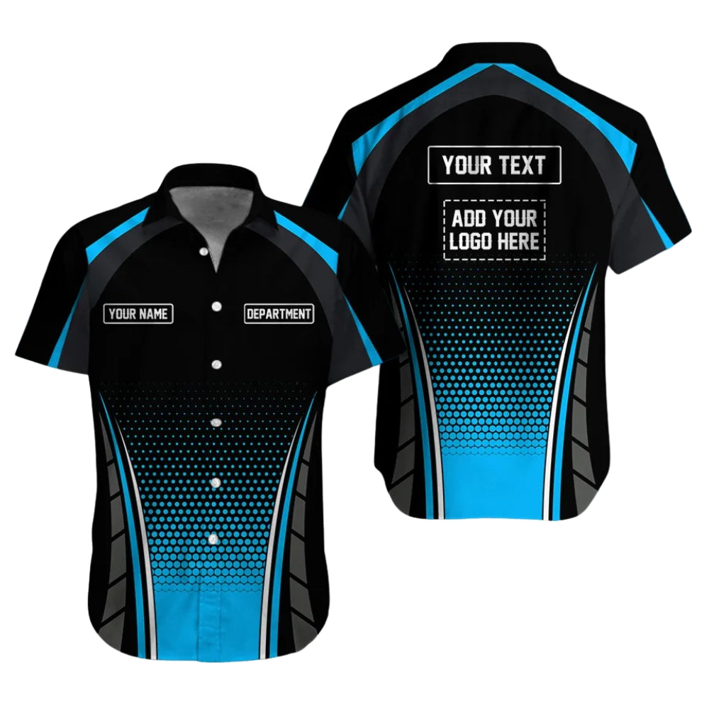 Custom Racing Workwear Hawaiian Shirt With Logo, Personalized Racing Mechanic Shirts HE0290
