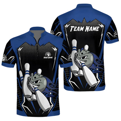 Custom Angry Ball Black And Yellow Men's Bowling Jersey, Custom Bowling Team Shirts BE0153