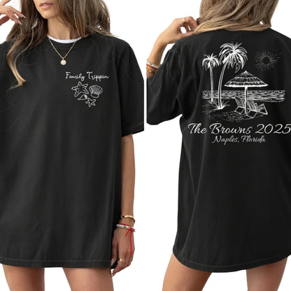 Family Trippin Custom Matching Family T Shirts, Custom Family Beach Vacation Shirts ET0310