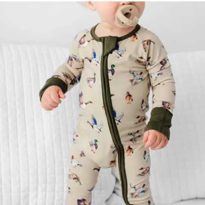 Mallard Duck Baby Convertible Romper Zipper, Duck Baby Romper Convertible BB0623