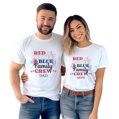 Red White Blue Family Crew Custom Matching 4th Of July T Shirt, Custom Independence Day Matching Shirts For Family ET0729