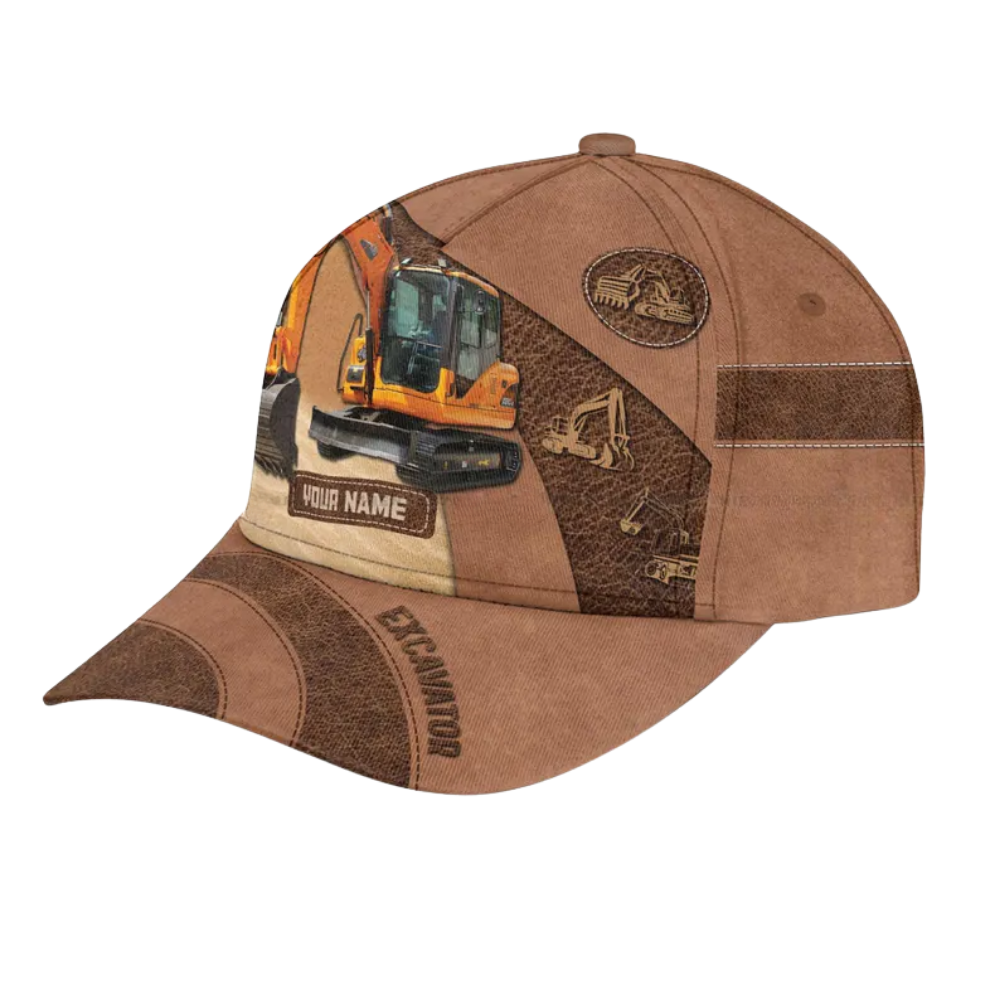 Custom Name Excavator Baseball Cap, Custom Construction Excavator Workers Caps Hats CP0142