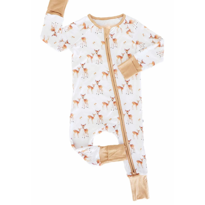 Fawn Deer Baby Convertible Zippy Romper, Baby Deer Romper Convertible BB0843
