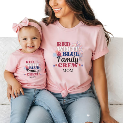 Red White Blue Family Crew Custom Matching 4th Of July T Shirt, Custom Independence Day Matching Shirts For Family ET0729
