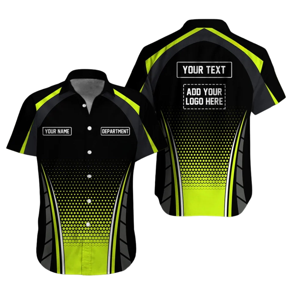 Custom Racing Workwear Hawaiian Shirt With Logo, Personalized Racing Mechanic Shirts HE0290