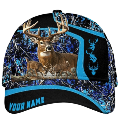 Personalized Deer Hunting Forest Baseball 3D Cap, Custom Deer Hunter Cap Hat CP0717
