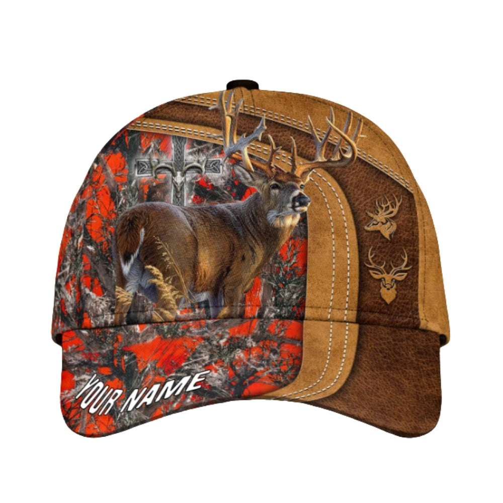 Custom Camo Cross Deer Hunting 3D Baseball Cap, Custom God Deer Hunting CP0344