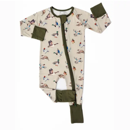 Mallard Duck Baby Convertible Romper Zipper, Duck Baby Romper Convertible BB0623